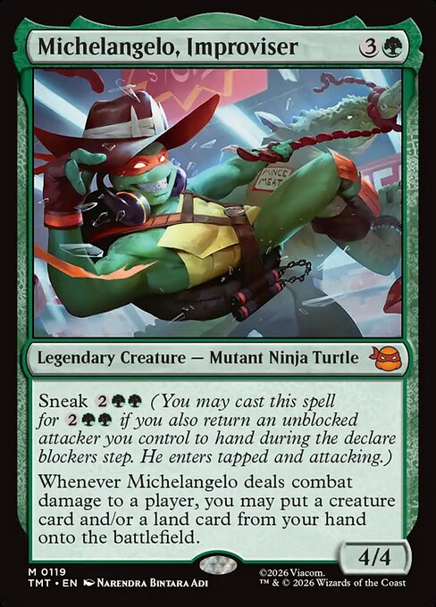 Michelangelo, Improviser – Teenage Mutant Ninja Turtles (TMT-119) Magic: The Gathering card