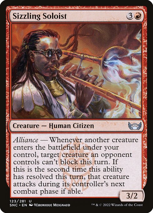 Sizzling Soloist – Streets of New Capenna (SNC-123) Magic: The Gathering card Hauptbild