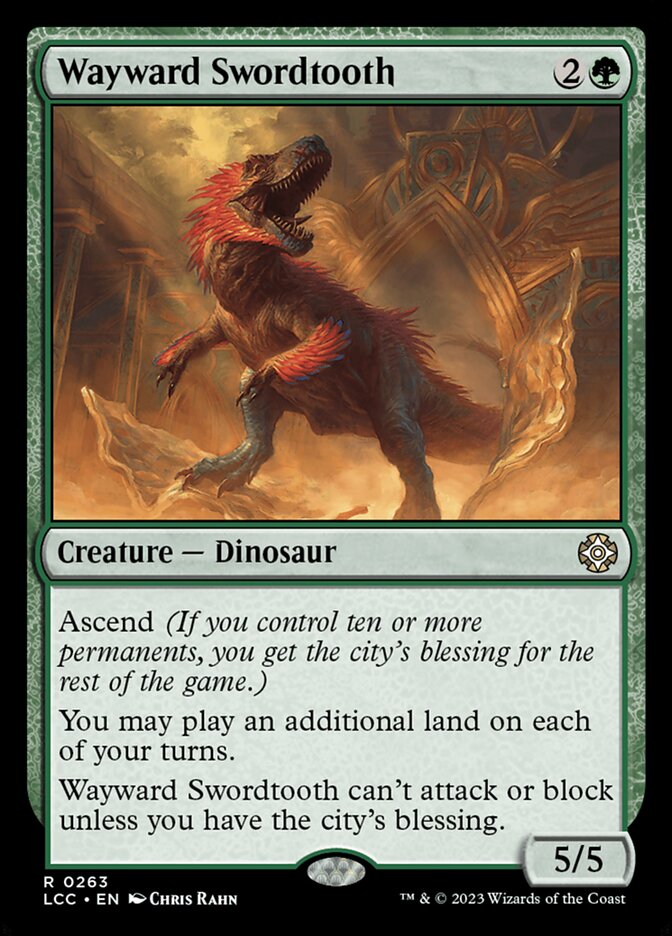 Wayward Swordtooth - Commander: The Lost Caverns of Ixalan (Rare) [LCC-263]