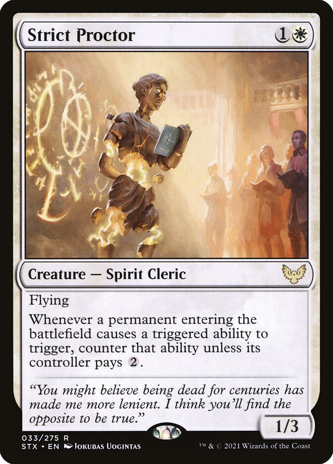 Magic-kaart Strict Proctor STX-33 uit Strixhaven: School of Mages (Rare) Imagen principal del producto