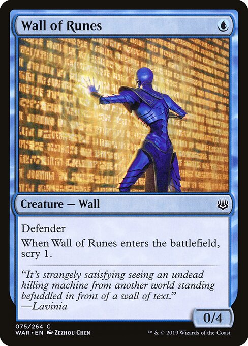 Wall of Runes – War of the Spark (WAR-75) Magic: The Gathering card | LC-REM-20260804-15150717075788-96613089-3508-429a-9f90-23168d56bbe7