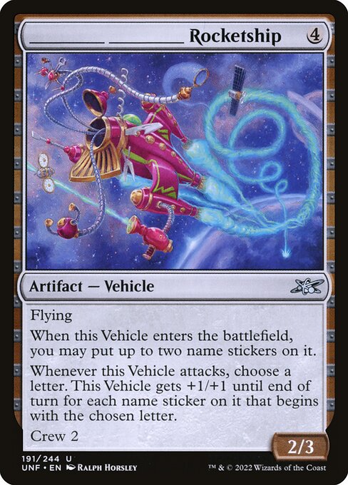 _____ _____ Rocketship – Unfinity (UNF-191) Magic: The Gathering card | LC-REM-20260804-15846243729740-97957307-f8ec-412f-a720-9b03b93fac56 Hauptbild