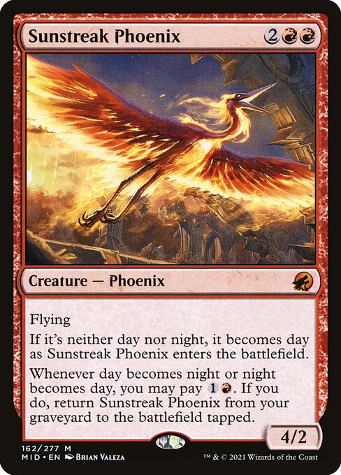 Sunstreak Phoenix – Innistrad: Midnight Hunt (MID-162) Magic: The Gathering card