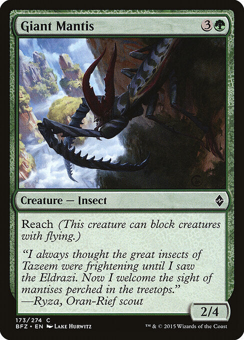 Giant Mantis – Battle for Zendikar (BFZ-173) Magic: The Gathering card