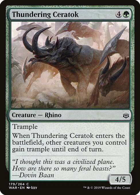 Thundering Ceratok – War of the Spark (WAR-179) Magic: The Gathering card | LC-REM-20260804-15150769733964-9888d9a4-ad72-43f6-8031-1031877171a9