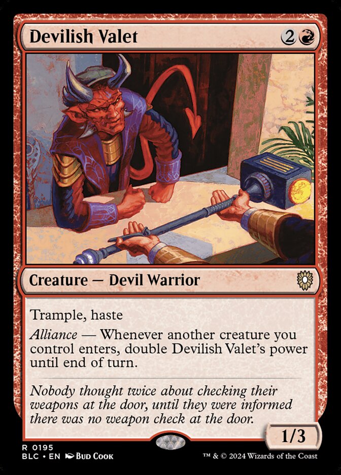 Devilish Valet - Commander: Bloomburrow (Rare) [BLC-195]