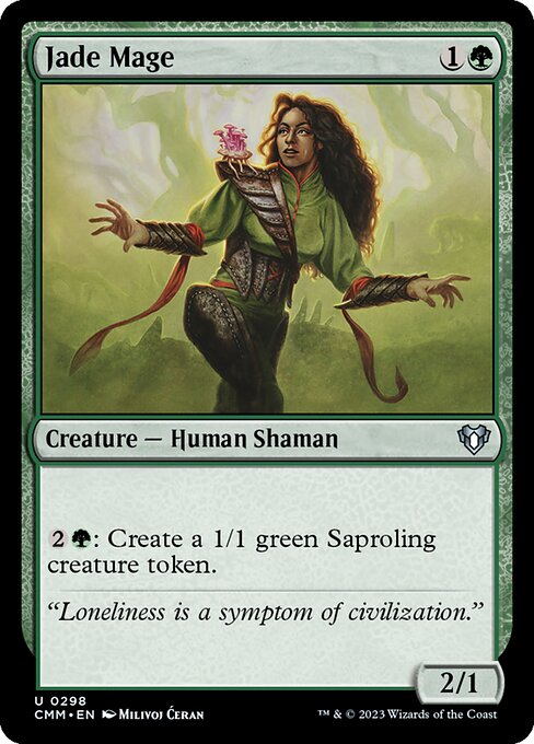 Jade Mage – Commander Masters (CMM-298) Magic: The Gathering card