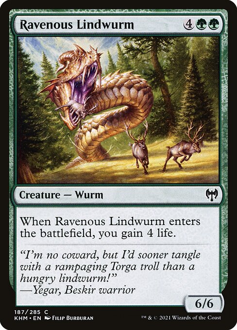 Ravenous Lindwurm – Kaldheim (KHM-187) Magic: The Gathering card