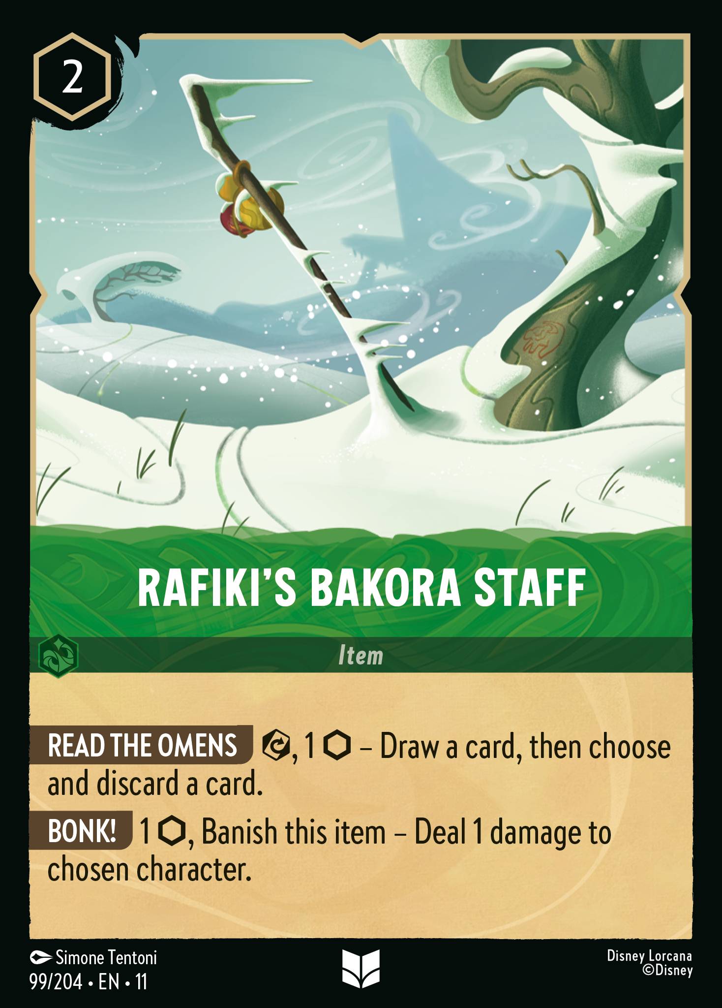 Rafiki's Bakora Staff — Winterspell (11WSP-99) Disney Lorcana card
