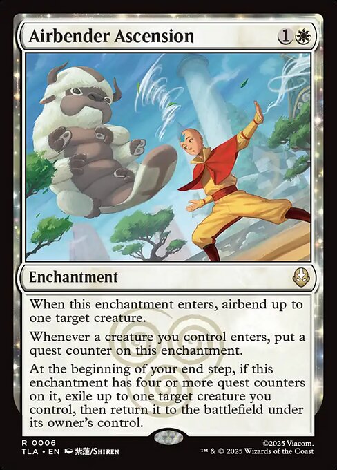 Airbender Ascension – Avatar: The Last Airbender (TLA-6) Magic: The Gathering card