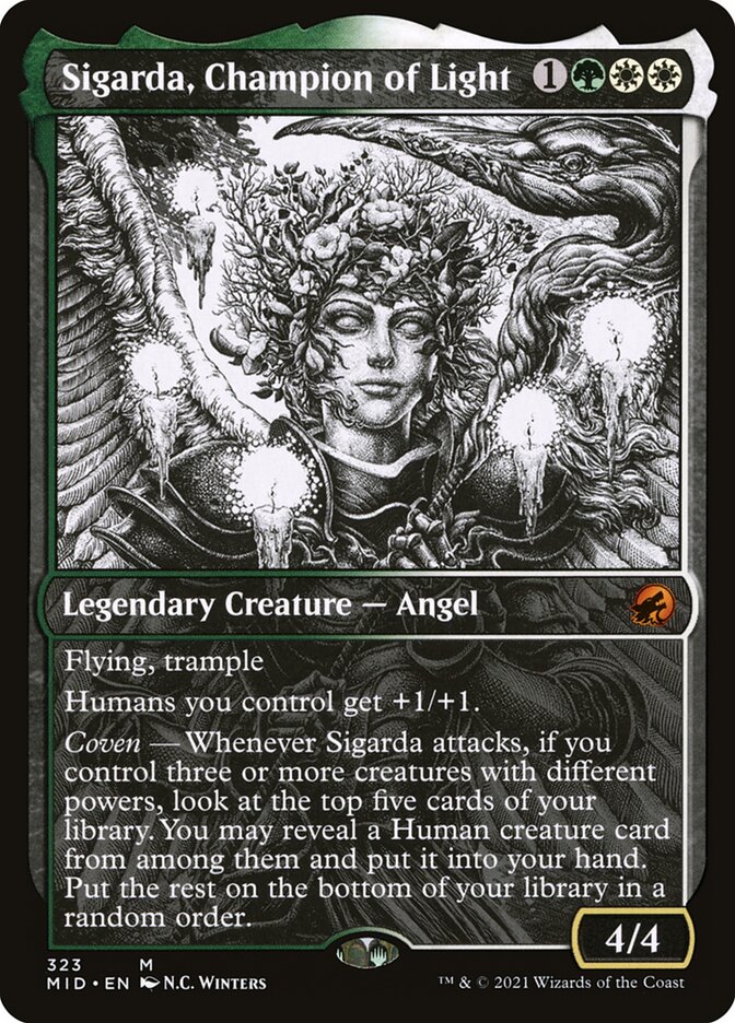 Magic-kaart Sigarda, Champion of Light XMID-323 uit Innistrad: Midnight Hunt: Extras (Mythic) Imagen principal del producto