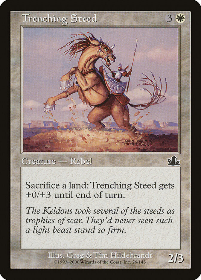 Magic-kaart Trenching Steed PCY-26 uit Prophecy (Common)