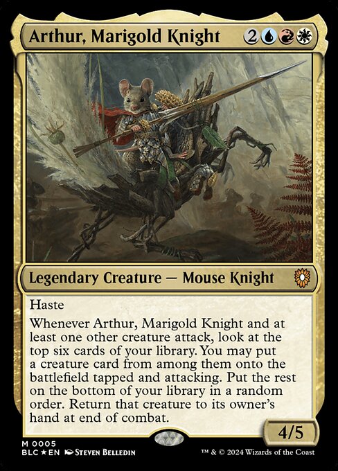 Arthur, Marigold Knight – Commander: Bloomburrow (BLC-5) Magic: The Gathering card Hauptbild