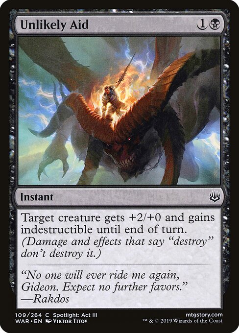Unlikely Aid – War of the Spark (WAR-109) Magic: The Gathering card | LC-REM-20260804-15150750728524-9c260c5c-e796-4f81-9e15-0c5be75106b9