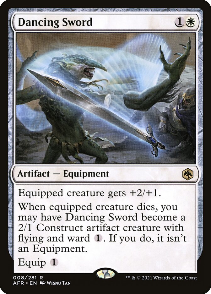 Magic-kaart Dancing Sword AFR-8 uit Adventures in the Forgotten Realms (Rare) Main image
