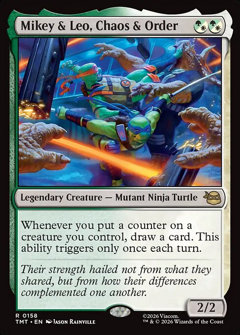 Mikey & Leo, Chaos & Order – Teenage Mutant Ninja Turtles (TMT-158) Magic: The Gathering card