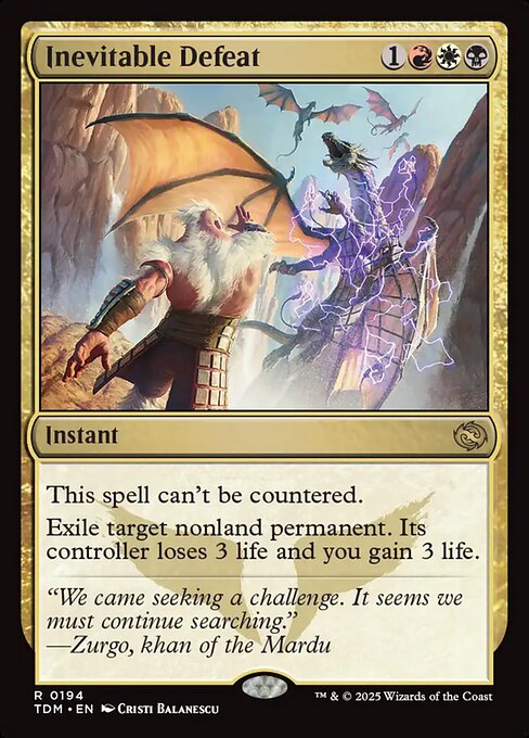 Inevitable Defeat – Tarkir: Dragonstorm (TDM-194) Magic: The Gathering card
