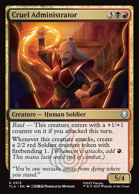 Cruel Administrator – Magic: The Gathering | Avatar: The Last Airbender (TLA-213) Magic: The Gathering card