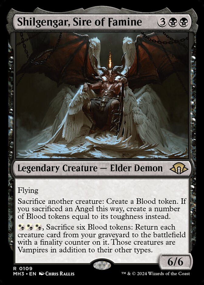 Magic-kaart Shilgengar, Sire of Famine MH3-109 uit Modern Horizons 3 (Rare) Hoofdafbeelding