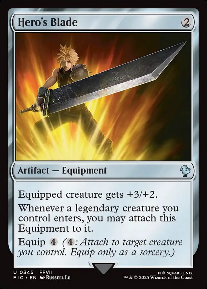 Magic-kaart Hero's Blade FIC-345 uit Final Fantasy Commander (Uncommon)