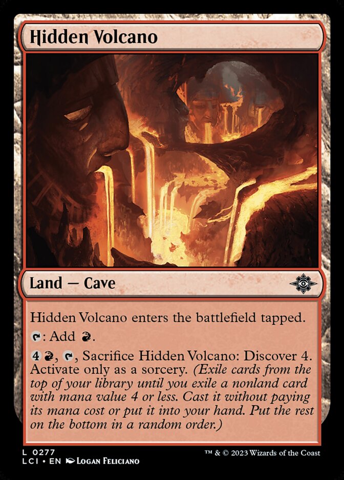 Magic-kaart Hidden Volcano LCI-277 uit The Lost Caverns of Ixalan (Land)