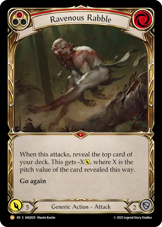 Ravenous Rabble (Red) (Regular) - Compendium of Rathe - Antiquity Pack (Common) [ANQ-029]