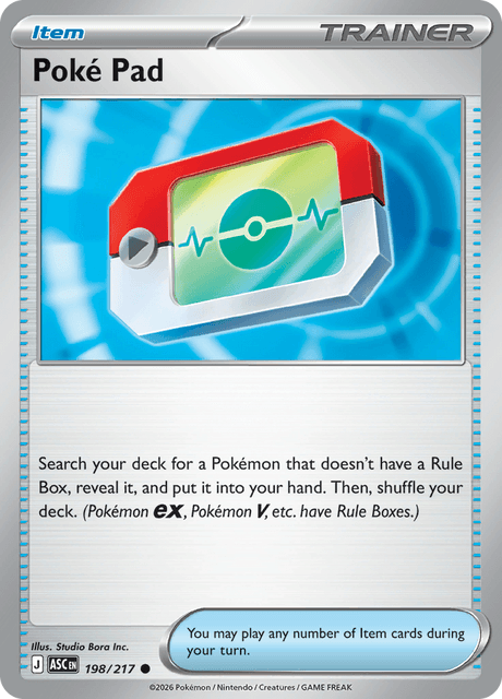 Pokémon-kaart Poké Pad 198/217 Common uit de set Ascended Heroes