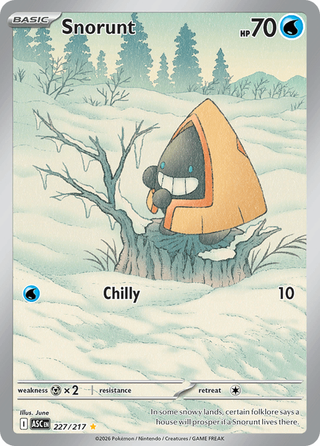 Pokémon-kaart Snorunt 227/217 Illustration Rare uit de set Ascended Heroes Hoofdafbeelding