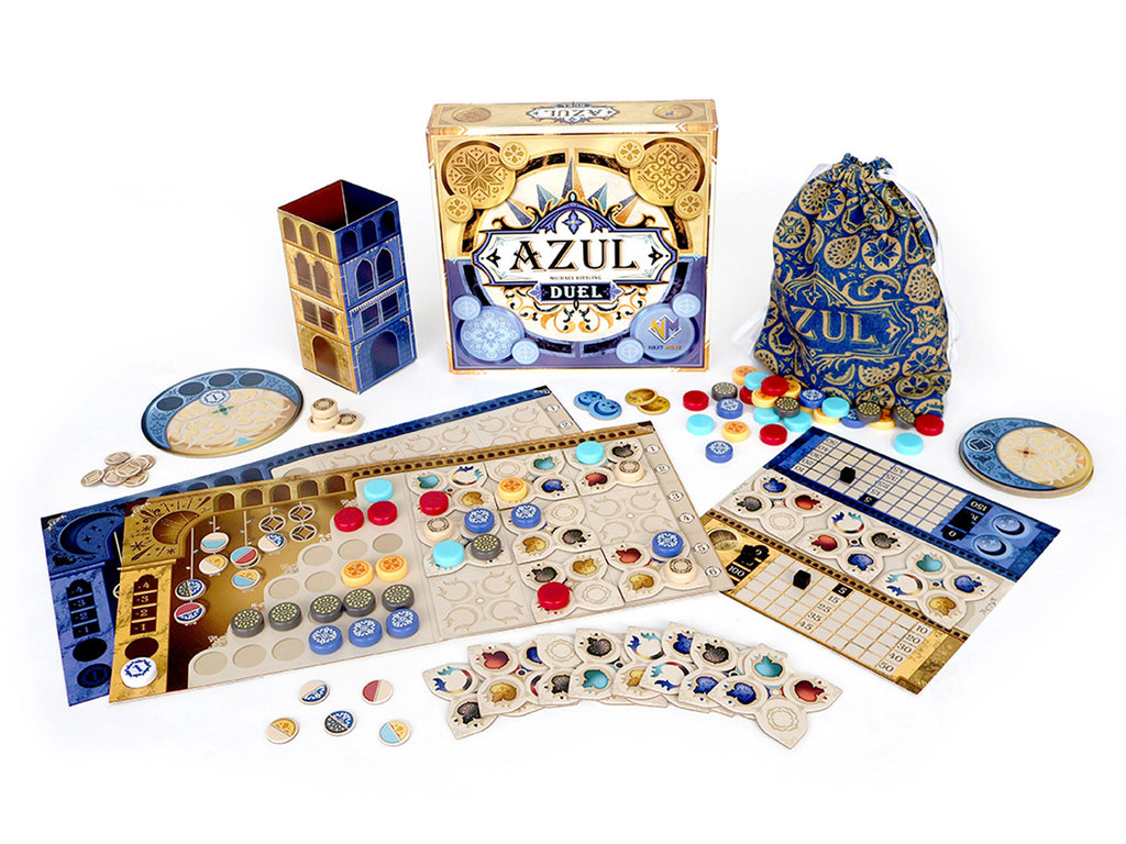 Azul Duel components set up for play