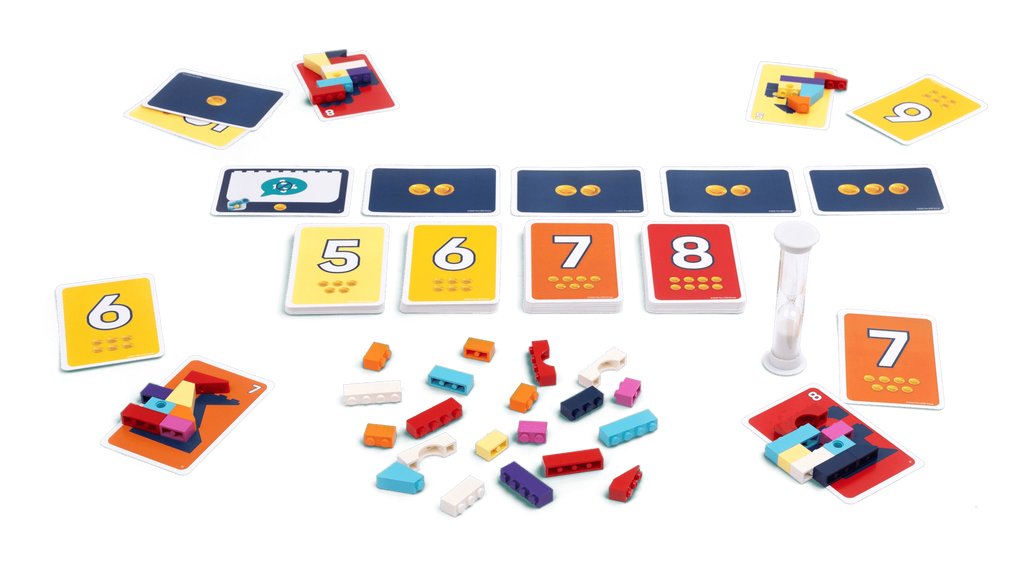 LEGO Brick Like This bricks, shape cards, challenge cards and timer overview