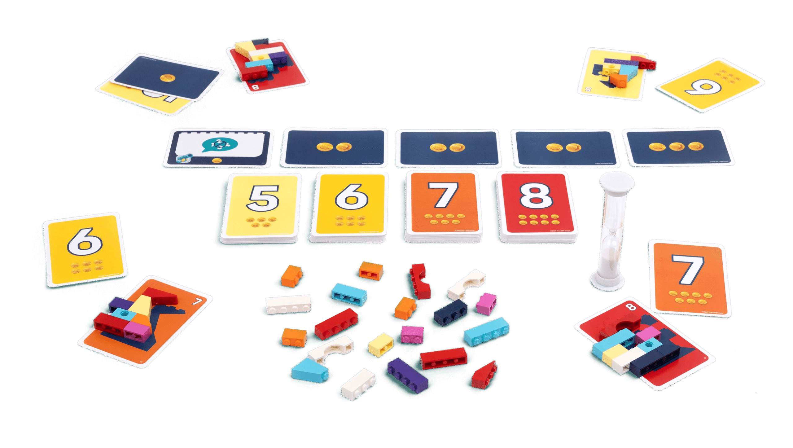 LEGO Brick Like This bricks, shape cards, challenge cards and timer overview