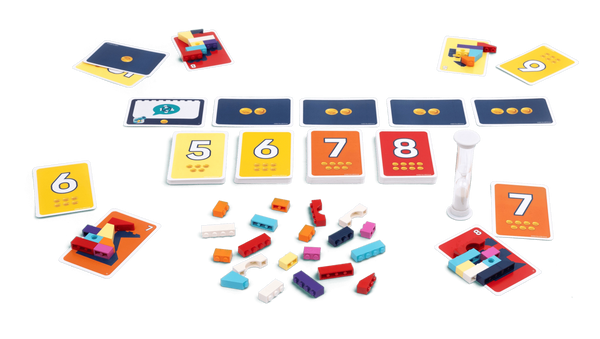 LEGO Brick Like This bricks, shape cards, challenge cards and timer overview