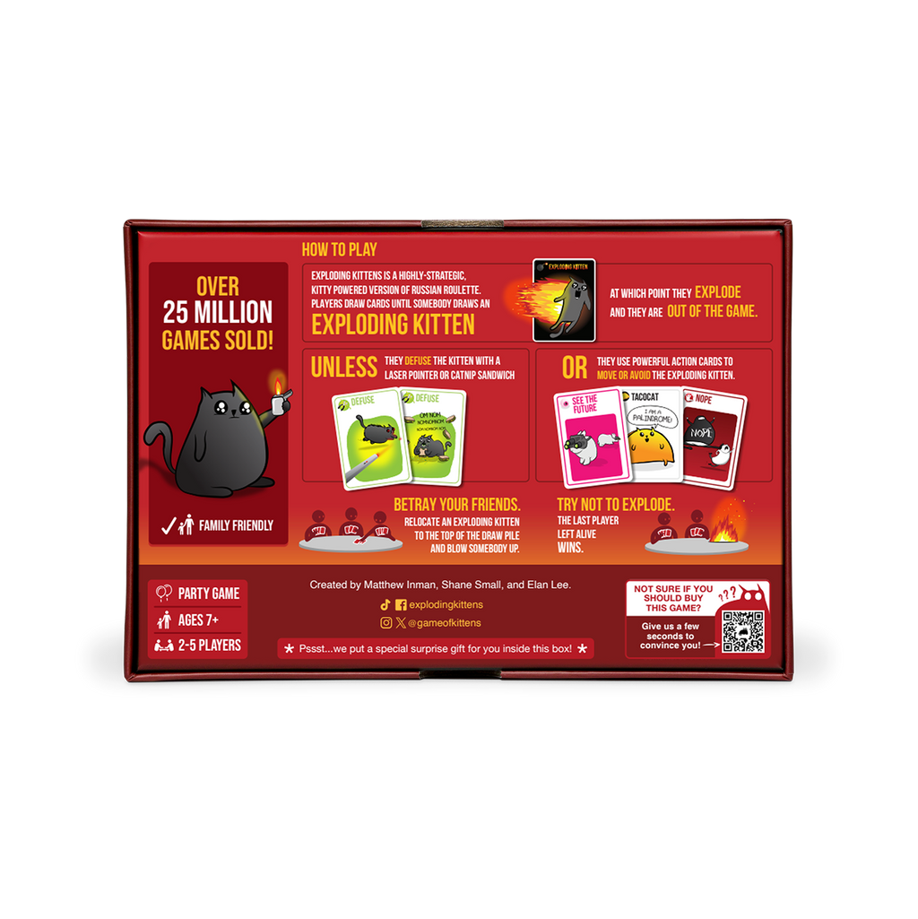 Exploding Kittens Original Edition English box back