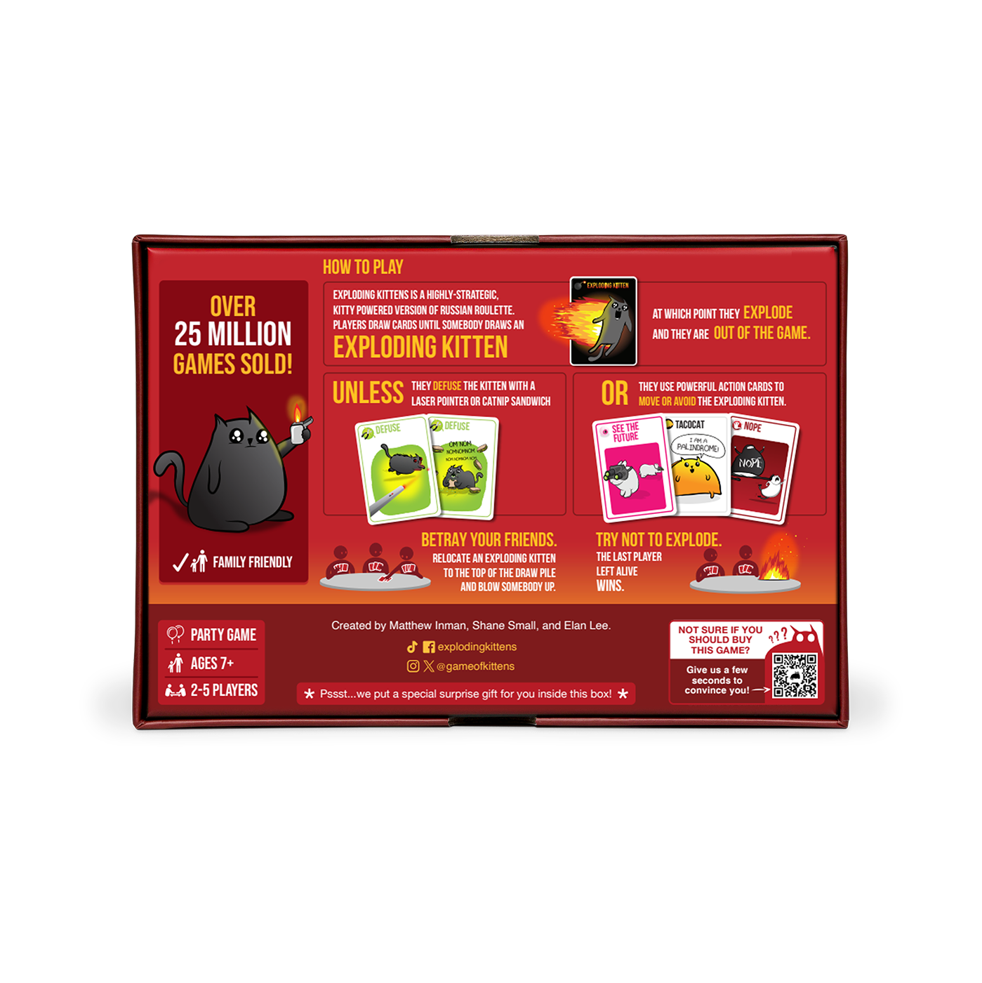 Exploding Kittens Original Edition English box back