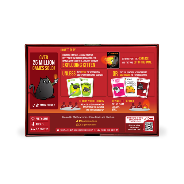 Exploding Kittens Original Edition English box back