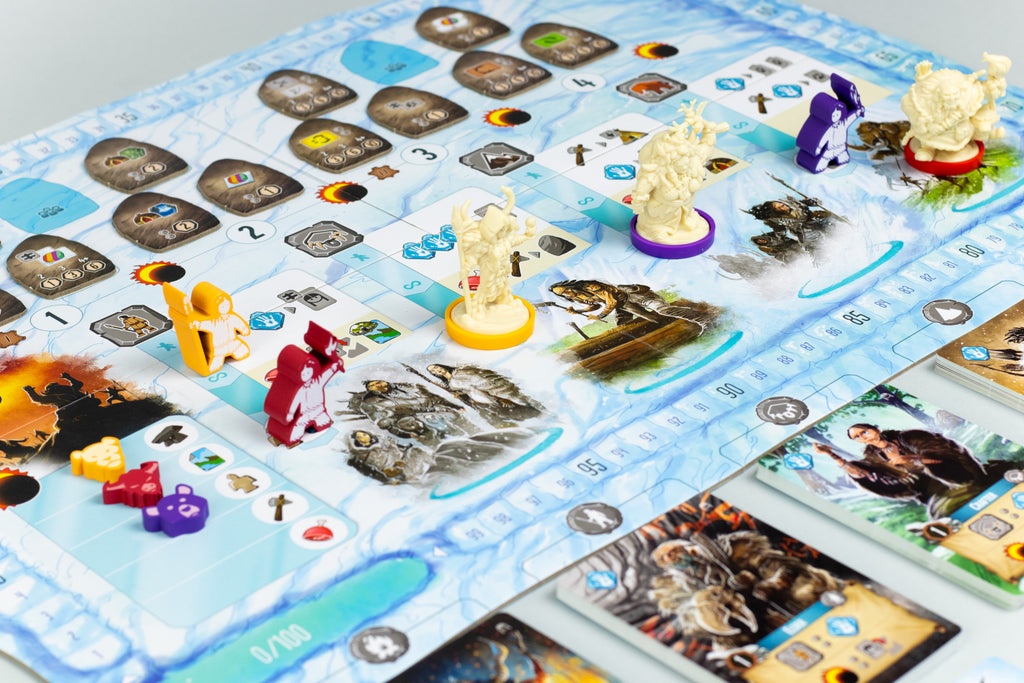 Endless Winter: Paleoamericans – officiële gameplayfoto van een opgezet spel