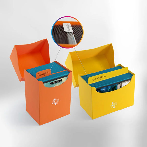 Gamegenic Flex Card Dividers multicolor met gevouwen tabs in voorbeelddeckboxes; deckboxes niet inbegrepen