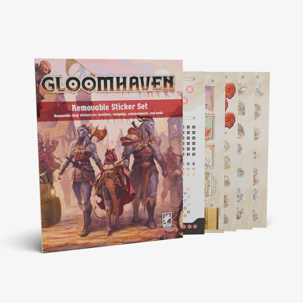 Gloomhaven Second Edition removable sticker set with sticker sheets