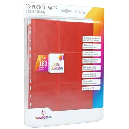 Gamegenic 18-Pocket Side-Loading Pages (Red) 10x