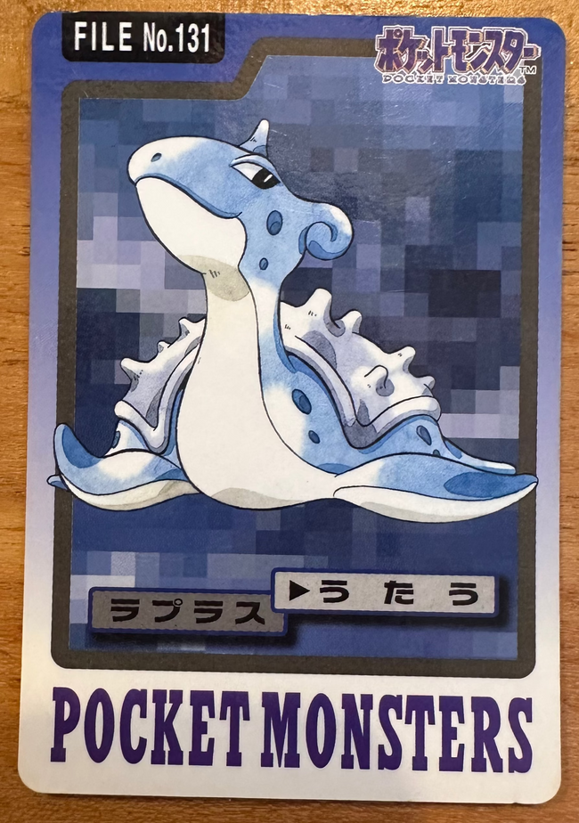 Lapras #131 Pokemon Japanese 1997 Carddass Vending Pocket Monster Hover Image