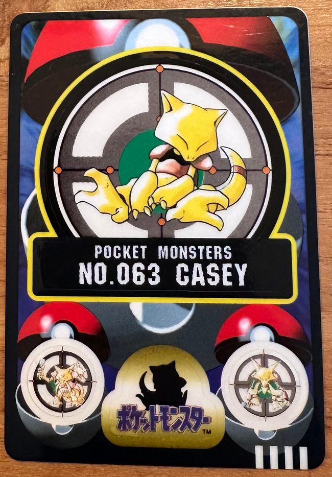 Casey #063 Pokemon Japanese 1997 Sealdass Sticker Card Pocket Monster Hover Image