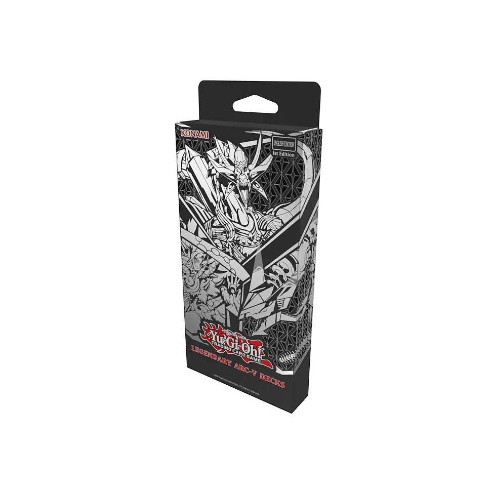 Achterkant van de Yu-Gi-Oh! Legendary Arc-V Decks doos met inhoudsoverzicht