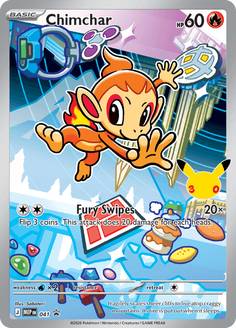 Pokémon-kaart Chimchar 041 Promo uit de set MEP Black Star Promos