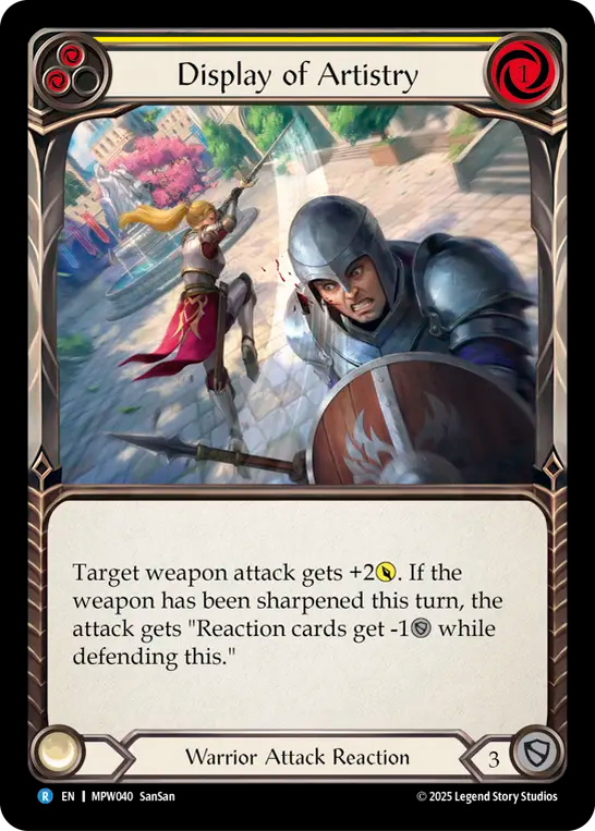 Display of Artistry (Yellow) (Regular) - Mastery Pack: Warrior (Rare) [MPW-040] Image principale du produit