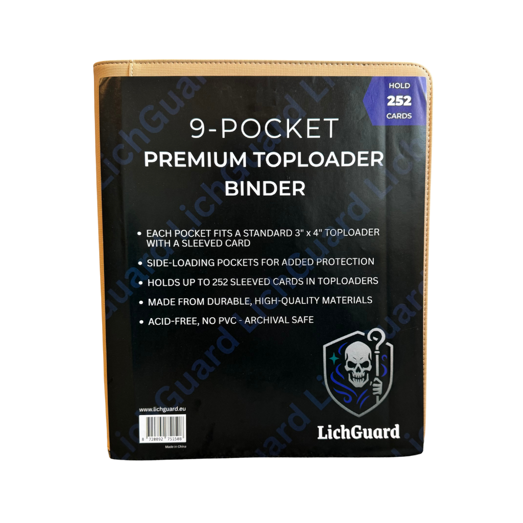 LichGuard Premium Toploader Binder – 9-Pocket Beige