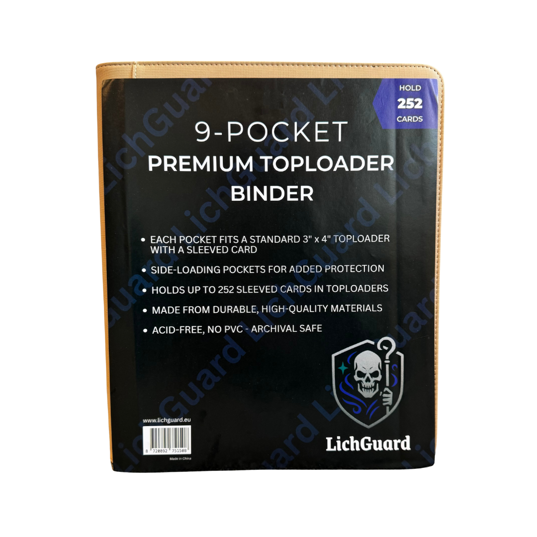 LichGuard Premium Toploader Binder – 9-Pocket Beige