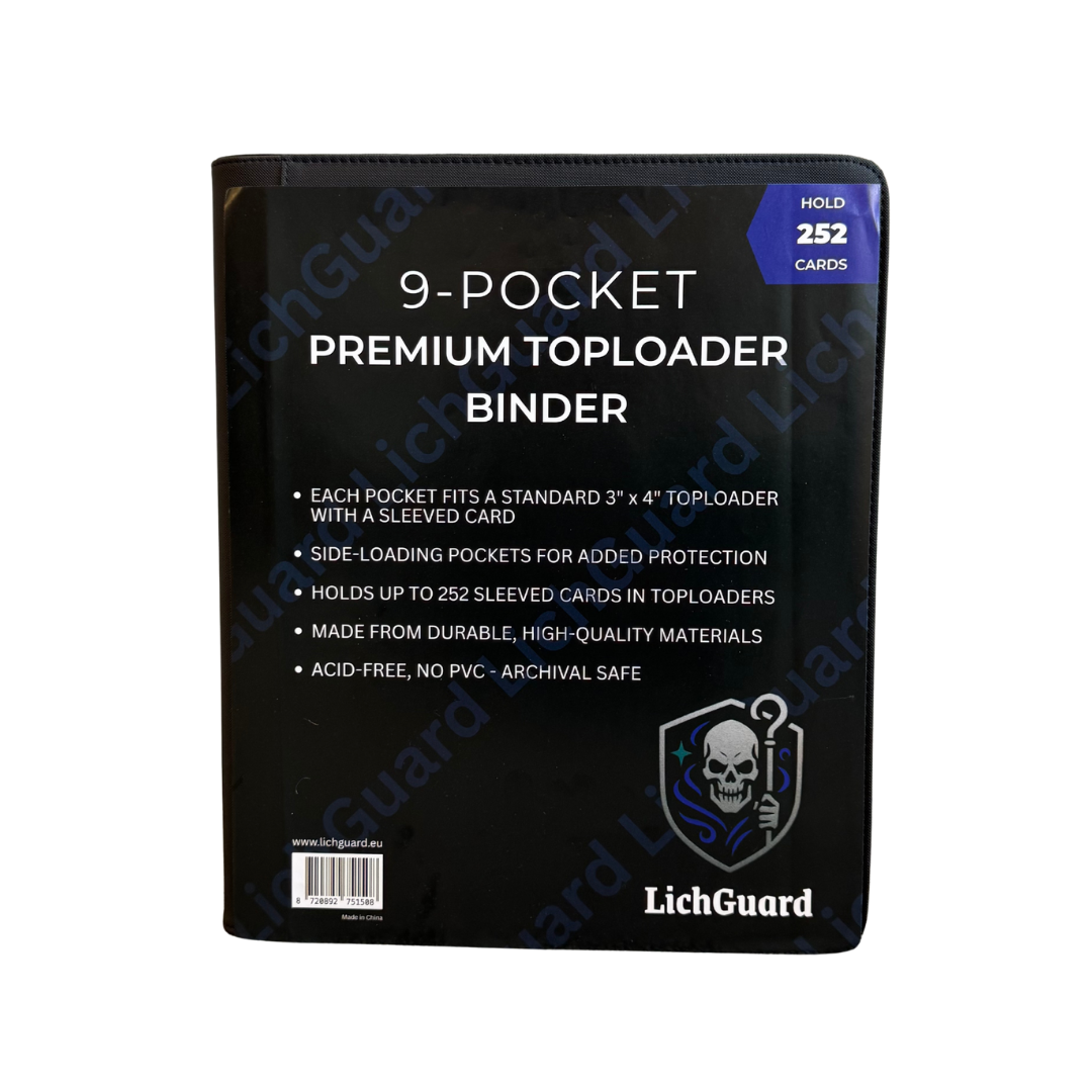 LichGuard Premium Toploader Binder – 9-Pocket Black