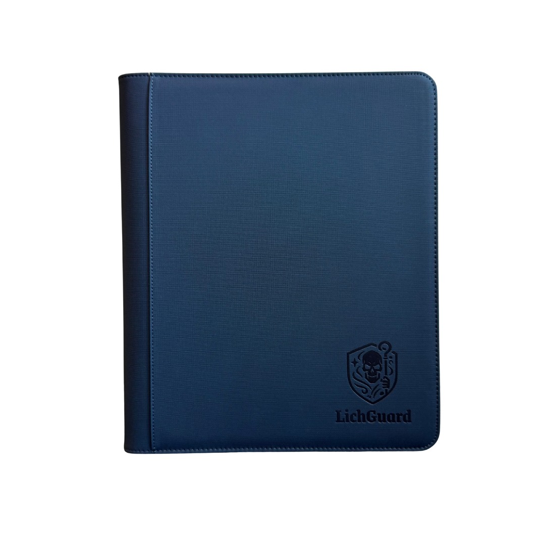 LichGuard Premium Toploader Binder – 9-Pocket Marine Blue – Lichcards
