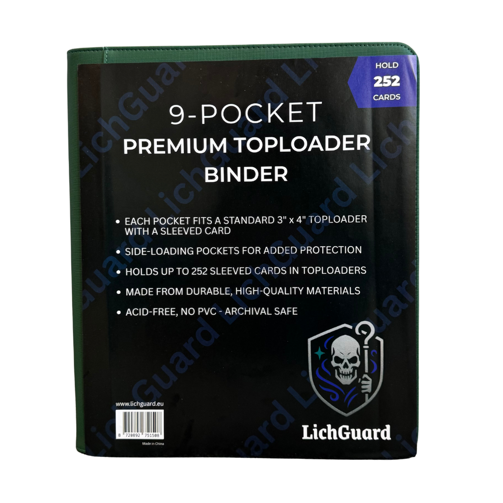 LichGuard Premium Toploader Binder – 9-Pocket Green