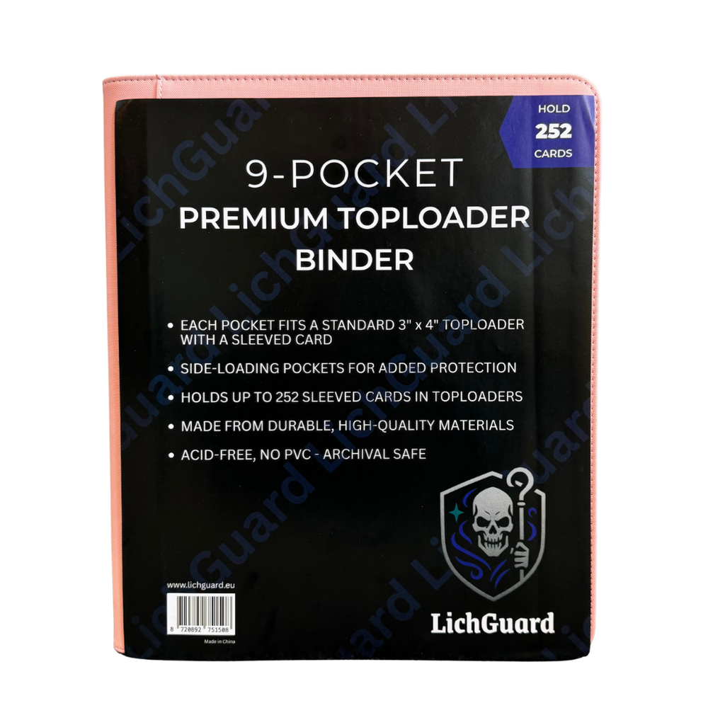LichGuard Premium Toploader Binder – 9-Pocket Pink